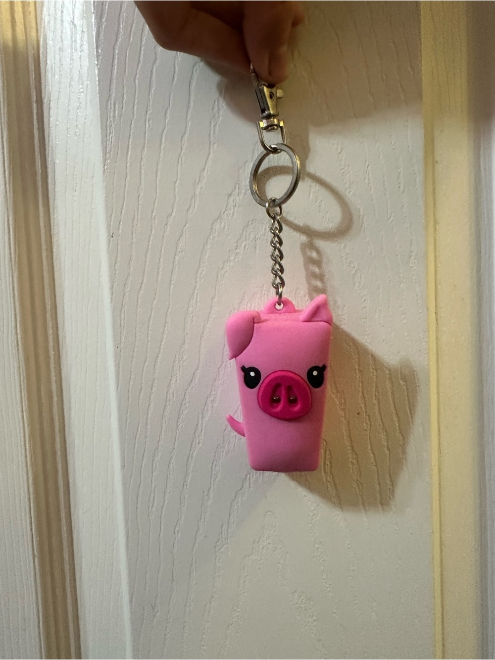Bath and body works Pink Pig Keychain germ-x holder- lights up